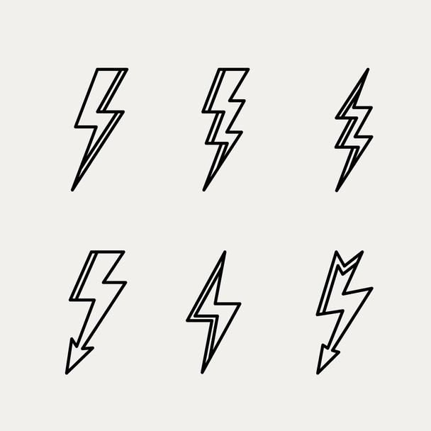 Blitz-Symbol minimale lineare Kontur Umriss Stil Vektor Illustration - Vektor, Bild
