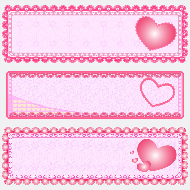 Drei Valentine Banners - ベクター画像