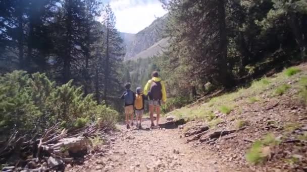 Svobodná matka si užívá výlet do přírody se svými 5 a 8-letými dětmi v národním parku. - Záběry, video