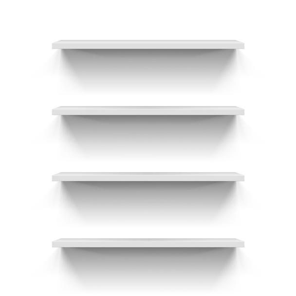 Four gorizontal bookshelves - Vector, Image