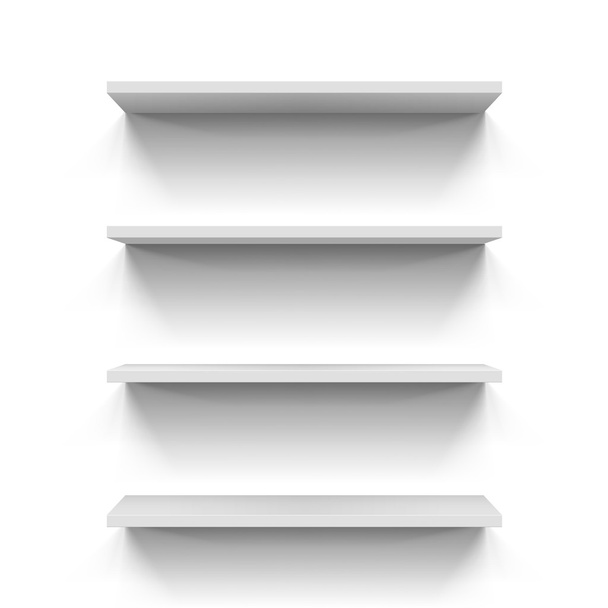 Four gorizontal bookshelves - Vector, Image