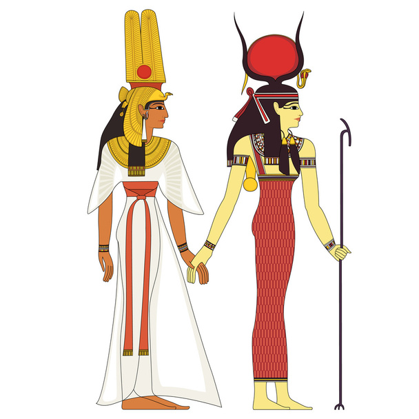 Египетский древний символ, изолированная фигура древних божеств Египта - Вектор,изображение