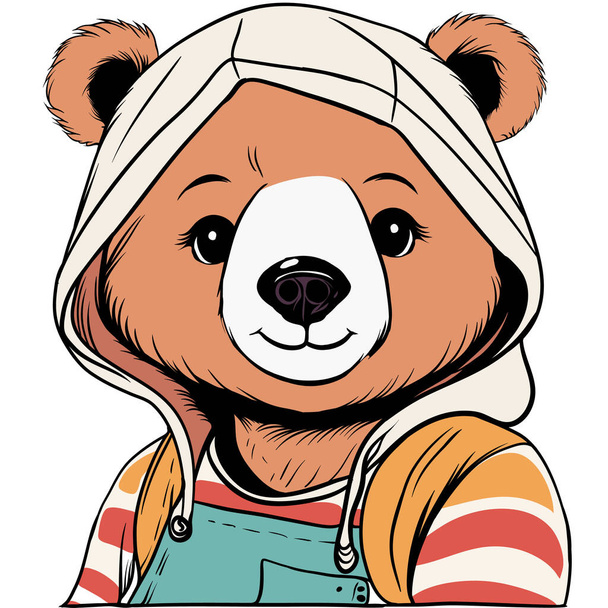 roztomilý medvěd v šatech - Vektor, obrázek