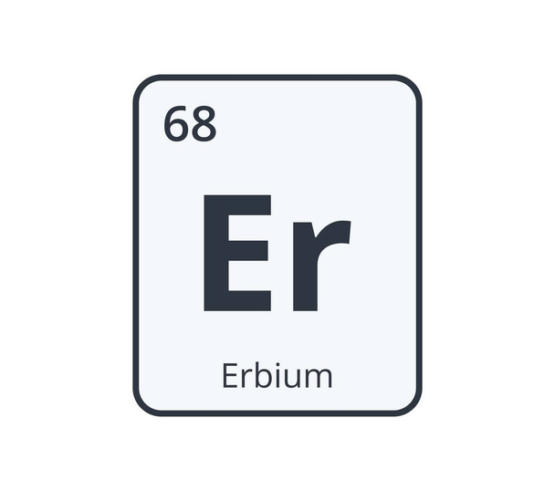 Erbium Chemical Symbol. Grafik für Science Designs. Vektorillustration - Vektor, Bild
