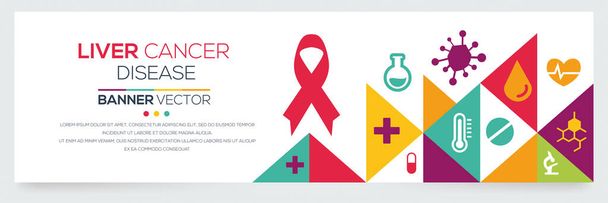 Design de banner de doença do câncer de fígado - Vetor, Imagem
