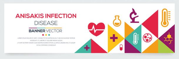 Anisakis Infection disease banner design - Vektor, obrázek