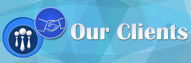 Our Clients Blue Squares Background - Photo, Image