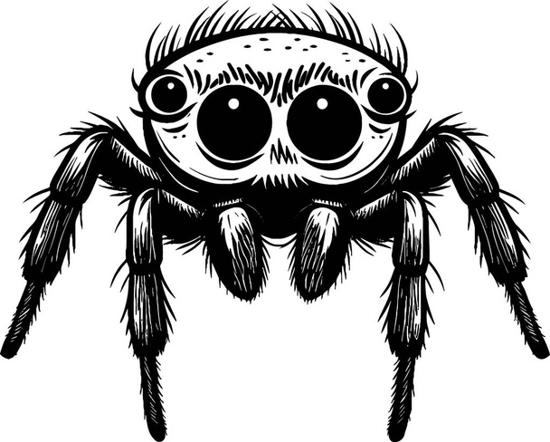 állat gerinctelen ugró pók minimalista vektor illusztráció - Vektor, kép