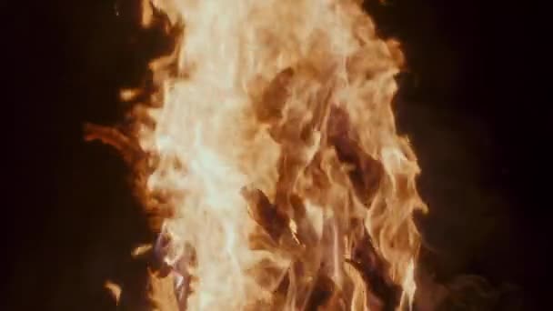Fuego ardiente en la chimenea en cámara lenta - Metraje, vídeo