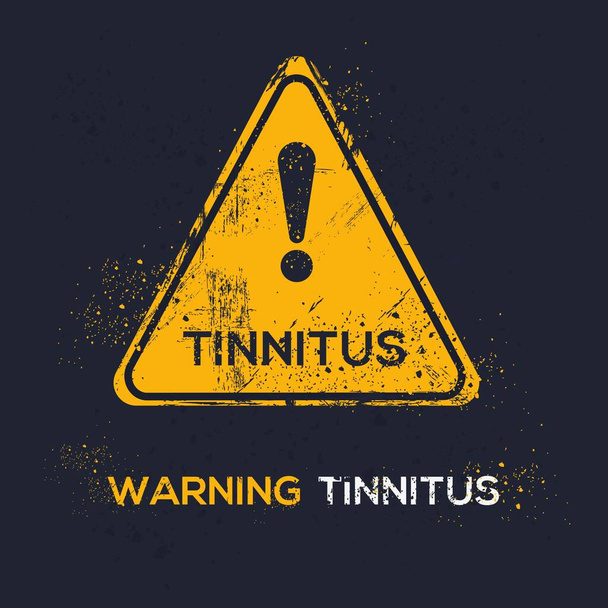 (Tinnitus) Signo de advertencia, ilustración vectorial. - Vector, imagen