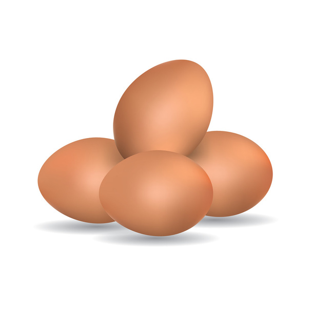 αυγά απομονωμένα σε λευκό φόντο. - Διάνυσμα, εικόνα