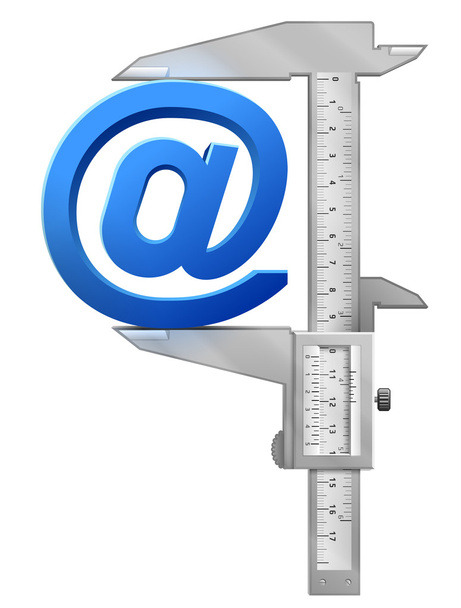 Vertical caliper toimenpiteet mail symboli
 - Vektori, kuva