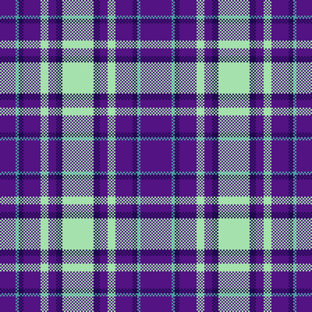 Plaid background fabric of vector check seamless with a tartan pattern textile texture in violet and light colors. - Vector, Image