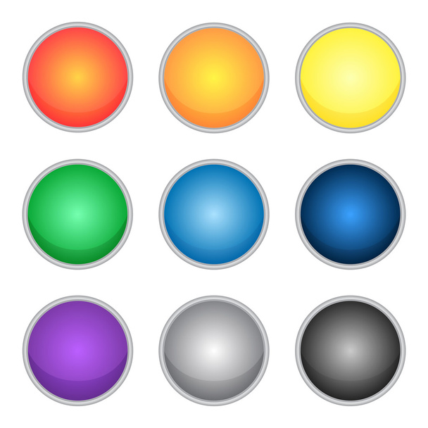 Set of round buttons - Vektor, kép