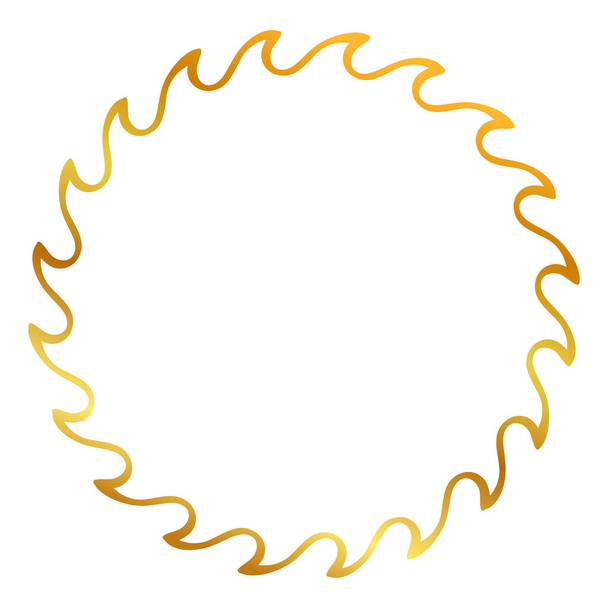simple vecteur sans couture or cercle d'or dessin à la main croquis bordure florale - Vecteur, image