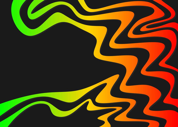 Абстрактний фон з хвилястим візерунком лінії і з деякою площею простору копіювання і з кольоровою темою Растафарі - Вектор, зображення