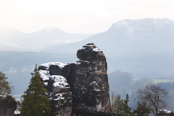 Rocas cerca del famoso Bastei en Sajonia Suiza
 - Foto, Imagen