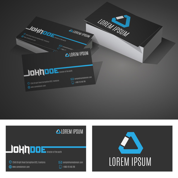 Business Card Background Design Template with Icons. Vector Illustration - Vector, Image