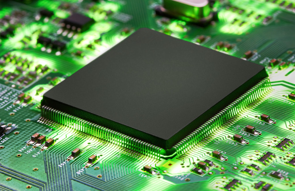 Electronic circuit board with processor - Photo, Image