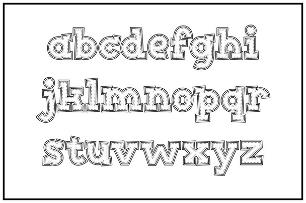 Colección versátil de letras del alfabeto de la puntada estupenda para varios usos - Vector, Imagen