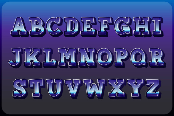 Wszechstronny zbiór liter alfabetu metalicznego do różnych zastosowań - Wektor, obraz