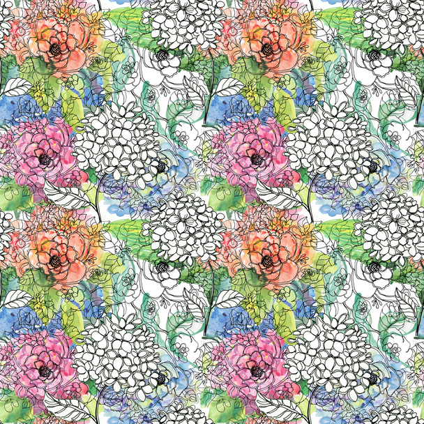 Floral background with flowers - Фото, зображення