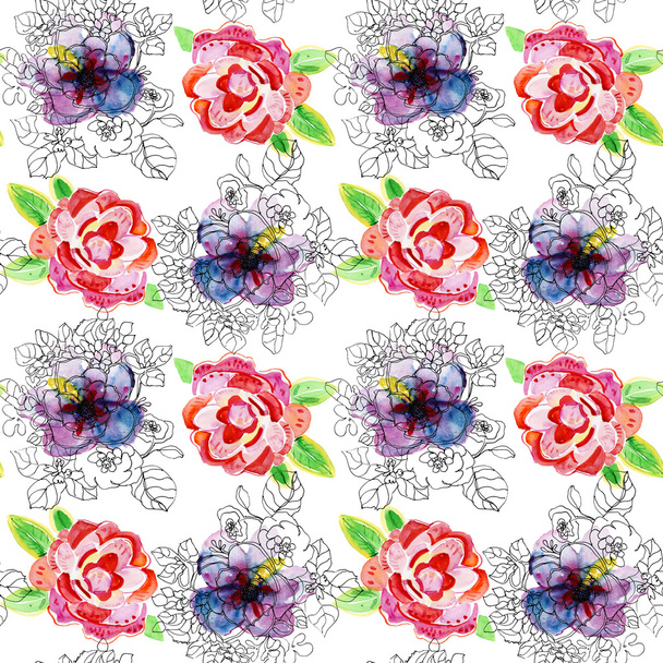 цветочный фон с цветами - Фото, изображение