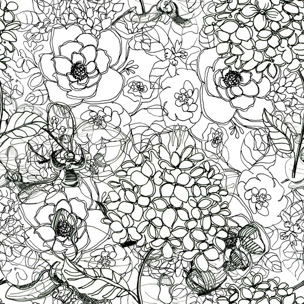 Floral background with flowers - Фото, зображення
