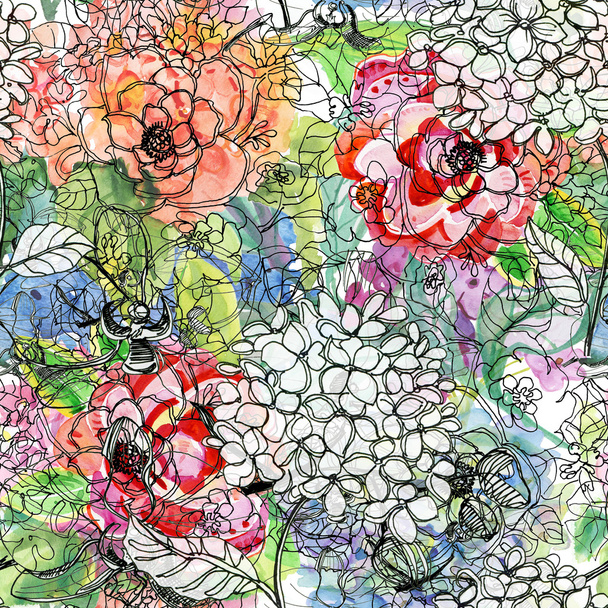 virágos háttér virágokkal - Fotó, kép