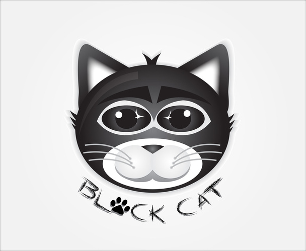 fekete macska feje - Vektor, kép