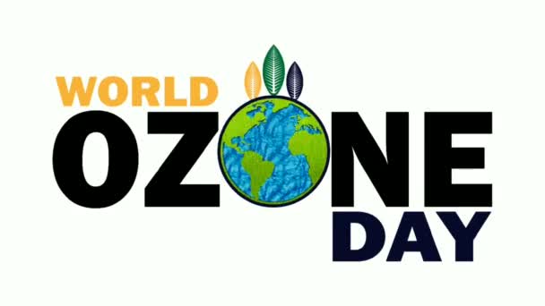 Giornata mondiale dell'ozono. Animazione per vacanze piatte. Motion graphic design. 4K, video in loop HD. - Filmati, video