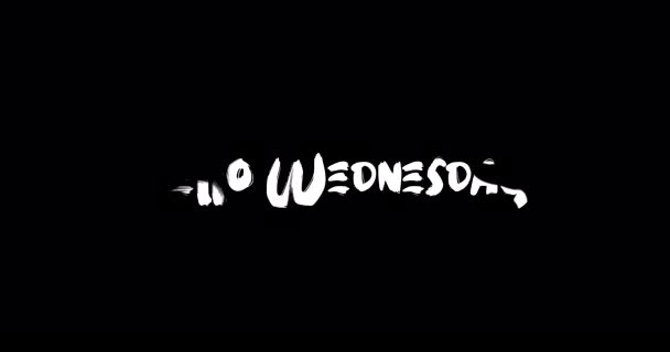 Hallo woensdag Effect van Grunge Transitie Typografie Tekst Animatie op zwarte achtergrond  - Video