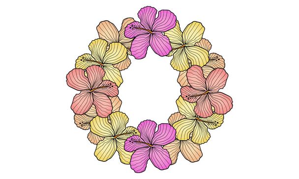 une illustration de fleurs d'hibicus - Vecteur, image