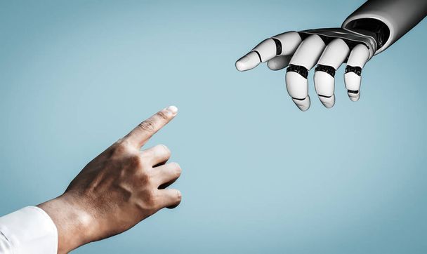 Visualización en 3D de la inteligencia artificial Investigación de IA del desarrollo de robots y cyborg para el futuro de las personas que viven. Diseño de tecnología digital de minería de datos y aprendizaje automático para cerebro de computadora
. - Foto, Imagen