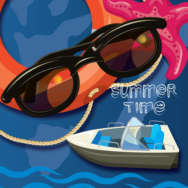 Summer time creative design template - Vector, Image