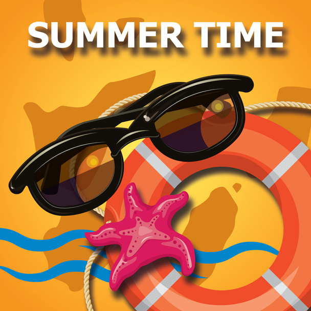 Summer time creative design template - Vector, Image