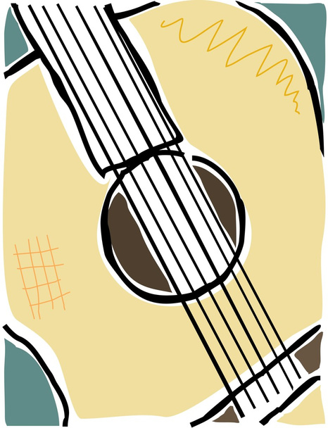 Guitarra Acústica Esboçada
 - Vetor, Imagem