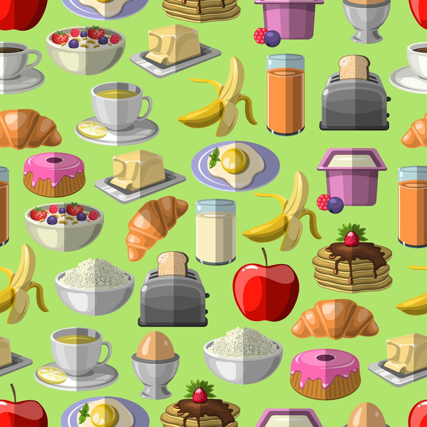 Ontbijt patroon - Vector, afbeelding