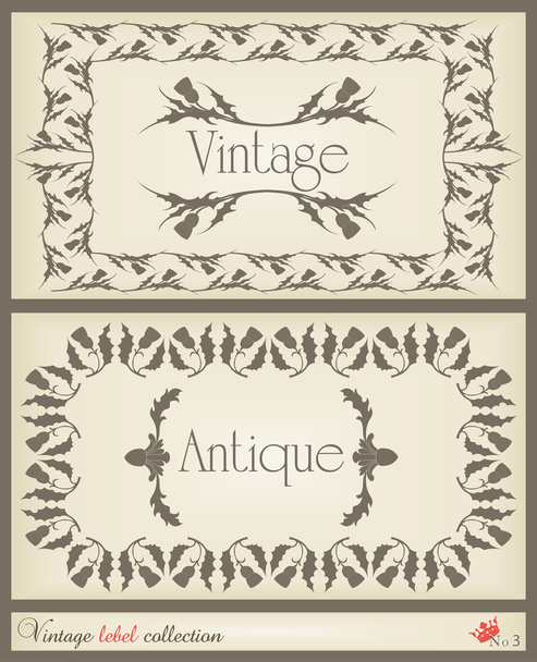 Vintage brown label frame vector background - Vetor, Imagem