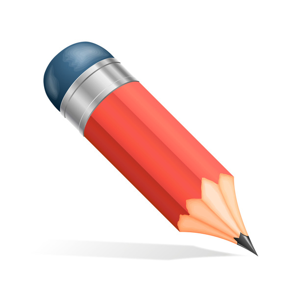 Red pencil icon - Vetor, Imagem