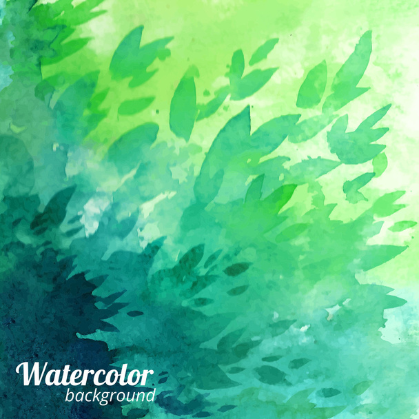 緑の水彩の背景 - ベクター画像