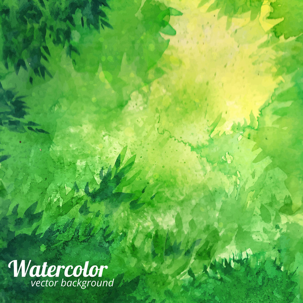 Green vector watercolor background - Vector, Image