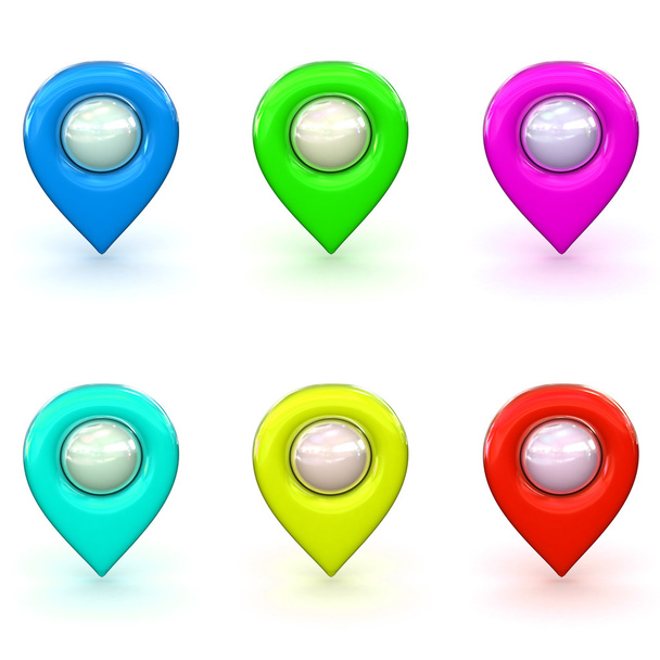 3d Rendered Map Icon Selection - Foto, imagen