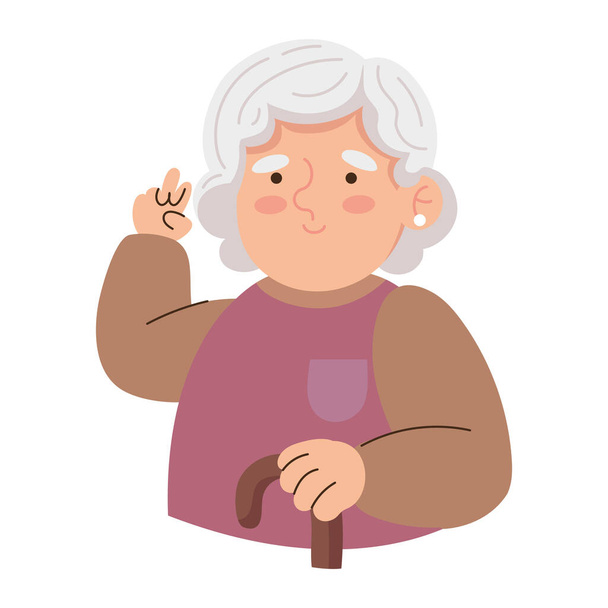 prarodiče den babička znak ikona izolované - Vektor, obrázek