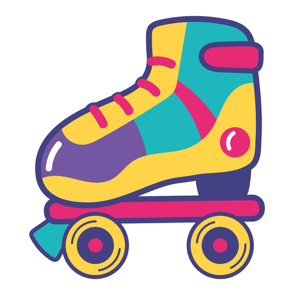 jaren negentig pop art stijl skate icoon geïsoleerd - Vector, afbeelding