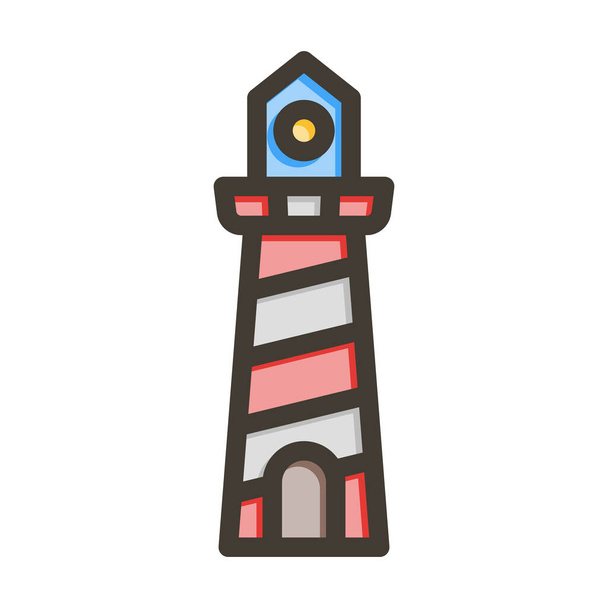 Lighthouse Vector Thick Line Filled Colors Icon For Personal And Commercial Use - Vector, Image