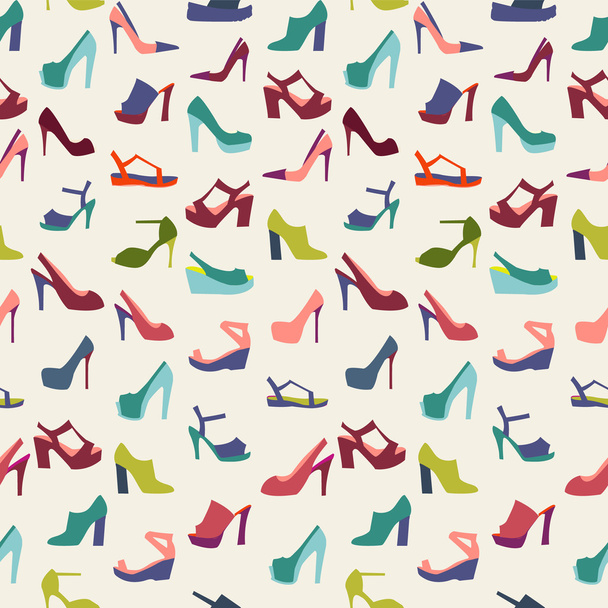 background Seamless  of women's shoes with heels - Vector, imagen