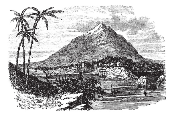 Pico Basile vint Bioko Island, egyenlítői-guineai Köztársaság, a - Vektor, kép