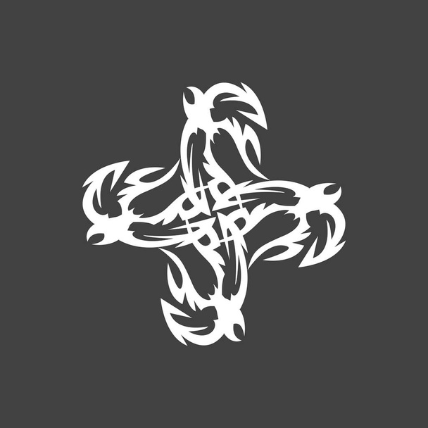 Чорний татуювання на плечах Абстрактний символ Шаблон
 - Вектор, зображення