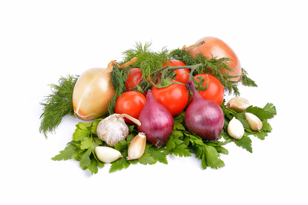 zöldségek fehér alapon - Fotó, kép
